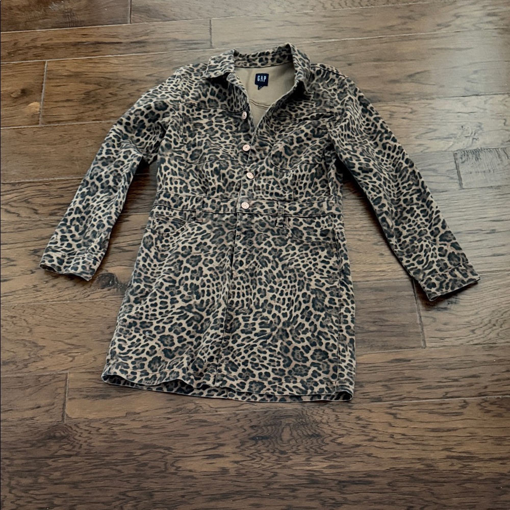 GAP Animal Print Long Sleeve Dress